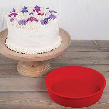 Mrs. Anderson's Baking Silicone 9-Inch Round Cake Pan, BPA Free, Non-Stick European-Grade Silicone, 9.5 x 2.25-Inches