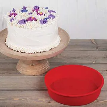 Mrs. Anderson's Baking Silicone 9-Inch Round Cake Pan, BPA Free, Non-Stick European-Grade Silicone, 9.5 x 2.25-Inches