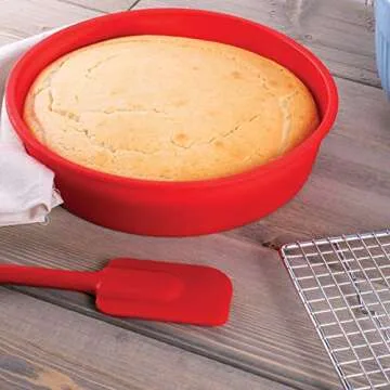 Mrs. Anderson's Baking Silicone 9-Inch Round Cake Pan, BPA Free, Non-Stick European-Grade Silicone, 9.5 x 2.25-Inches