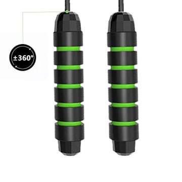 Jump Ropes, ZODAE Tangle-Free Ball Bearings Skipping Rope, Jump Ropes with 6" Memory Foam Ideal for Fitness, Home Exercise & Slim Body
