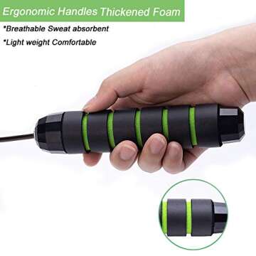 Jump Ropes, ZODAE Tangle-Free Ball Bearings Skipping Rope, Jump Ropes with 6" Memory Foam Ideal for Fitness, Home Exercise & Slim Body