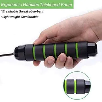 Jump Ropes, ZODAE Tangle-Free Ball Bearings Skipping Rope, Jump Ropes with 6" Memory Foam Ideal for Fitness, Home Exercise & Slim Body