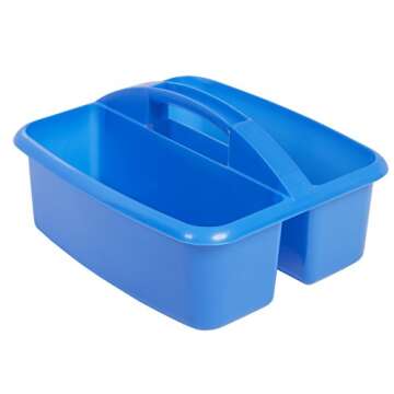 ECR4Kids Large 2 Compartment Plastic School Art Caddy, Assorted (4-Pack)