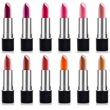 SHANY Slick & Shine Multi-Colored Lipstick Set - 12 Matte Lip Colors Long Lasting & Moisturizing Lip...