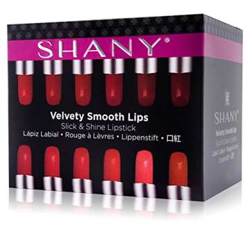 SHANY Slick & Shine Multi-Colored Lipstick Set - 12 Matte Lip Colors Long Lasting & Moisturizing Lip Shades In A Premium Packaging Gift Box with Vitamin E and Aloe Vera.