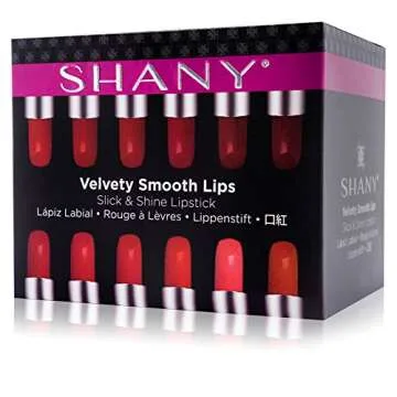 SHANY Slick & Shine Multi-Colored Lipstick Set - 12 Matte Lip Colors Long Lasting & Moisturizing Lip Shades In A Premium Packaging Gift Box with Vitamin E and Aloe Vera.