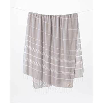 Teema Large Turkish Beach Towel Bundle - 100% Turkish Cotton - Sand Free - Fast Drying - Versatile and Multi-Use - The Simple Classics Bundle