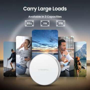 DIGIERA 2TB Magnetic Portable SSD, External SSD with Type-C USB 3.2 Gen 2x2, Speeds Up to 2000MB/s, Compact & Durable, Compatible with iPhone 15/16 Series, Galaxy S24/S23, Tablet, Computer, White