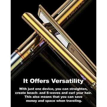 FURIDEN Hair Straightener and Curler 2 in 1, Flat Iron Curling Iron in One, Flat Iron Hair Straightener, No Frizz | Long-Lasting Finish