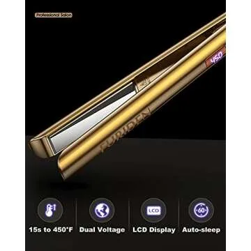 FURIDEN Hair Straightener and Curler 2 in 1, Flat Iron Curling Iron in One, Flat Iron Hair Straightener, No Frizz | Long-Lasting Finish