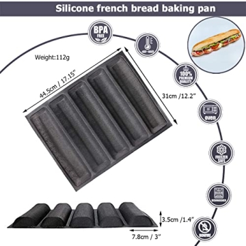 Non-Stick 5-Cavity French Bread Baking Pan for Home Bakers