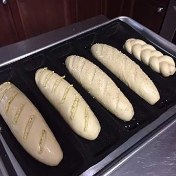 Non-Stick 5-Cavity French Bread Baking Pan for Home Bakers