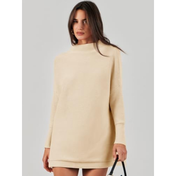 Stylish ANRABESS Oversized Turtleneck Sweater for Women