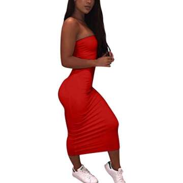 BORIFLORS Bodycon Midi Tube Dress for All Occasions