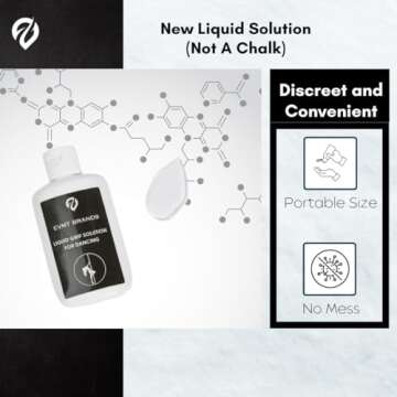 EVMT Brands Liquid Chalk, Mess Free Gym Chalk for Weightlifting, Gymnastics, Rock Climbing, Dancing. Sweat Resistant and Long Lasting for Stronger Grip. Package May Vary.