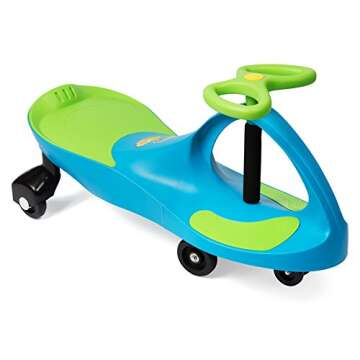 Plasmart Aqua Blue/Lime Green Plasma Car - Safe Fun Ride On for Kids
