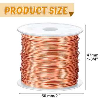 Funrous 5 Rolls 5 Size Jewelry Wire 18, 20, 22, 24, 26 Gauge Copper Wire Kit Jewelry Beading Bendable Craft Metal for Making Crafts, Sculpting with a Pliers(Copper)