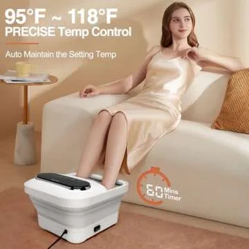 Beinilai Collapsible Foot Spa with Heat and Bubbles