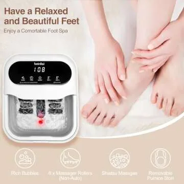 Beinilai Collapsible Foot Spa with Heat and Bubbles