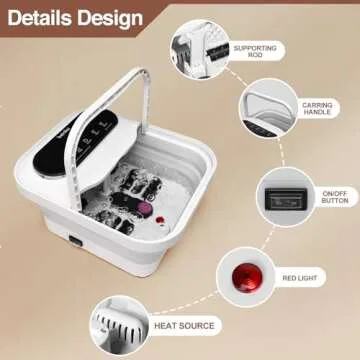 Beinilai Collapsible Foot Spa with Heat and Bubbles