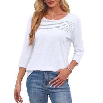 Stylish Women's 3/4 Sleeve Casual Plus Size Tops