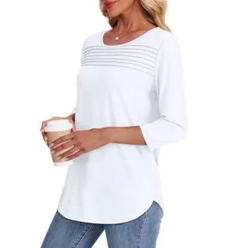 Stylish Women's 3/4 Sleeve Casual Plus Size Tops