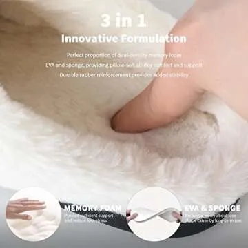 Slippers for Women Fuzzy House Slip on Indoor Outdoor Bedroom Furry Fleece Lined Ladies Comfy Memory Foam Female Home Shoes Anti-Skid Rubber Hard Sole Light Purple Size 7-8