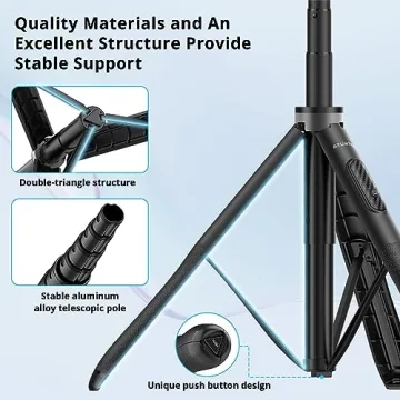 ATUMTEK 51" Selfie Stick Tripod with Bluetooth Remote