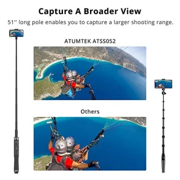 ATUMTEK 51" Selfie Stick Tripod with Bluetooth Remote