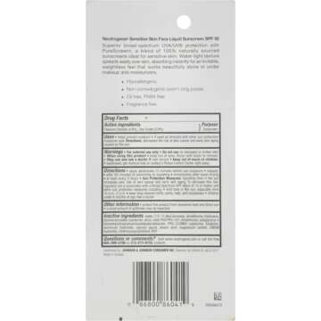 Neutrogena Sensitive Skin Face Liquid Mineral Sunscreen with Broad Spectrum SPF 50, Lightweight Sunscreen with Zinc Oxide, Hypoallergenic, Fragrance-Free, Non-Comedogenic, 1.4 fl. oz
