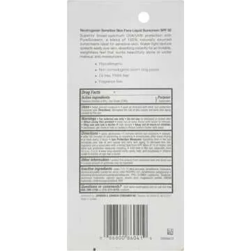 Neutrogena Sensitive Skin Face Liquid Mineral Sunscreen with Broad Spectrum SPF 50, Lightweight Sunscreen with Zinc Oxide, Hypoallergenic, Fragrance-Free, Non-Comedogenic, 1.4 fl. oz