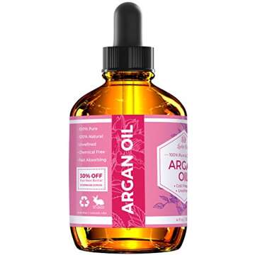 Leven Rose Argan Oil for Face, Hair and Skin - 4 oz 100% Pure Moroccan Cold-Pressed Organic