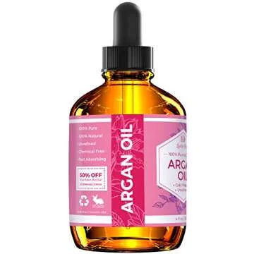 Leven Rose Argan Oil for Face, Hair and Skin - 4 oz 100% Pure Moroccan Cold-Pressed Organic