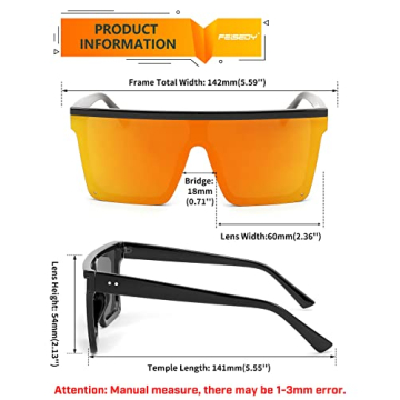 FEISEDY Oversized Sunglasses for Men and Women UV400 Protection