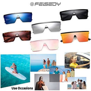 FEISEDY Oversized Sunglasses for Men and Women UV400 Protection