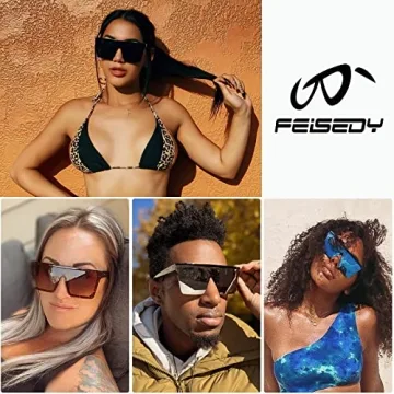 FEISEDY Oversized Sunglasses for Men and Women UV400 Protection
