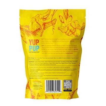 YUP PUP Natural Dog Treats - Healthy Snacks for Dogs That Promote Smooth Digestion, Joint Pain Relief, and Anxiety Relief - All-Natural Biscuits with Probiotics & Antioxidants (Peanut Butter)