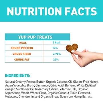 YUP PUP Natural Dog Treats - Healthy Snacks for Dogs That Promote Smooth Digestion, Joint Pain Relief, and Anxiety Relief - All-Natural Biscuits with Probiotics & Antioxidants (Peanut Butter)