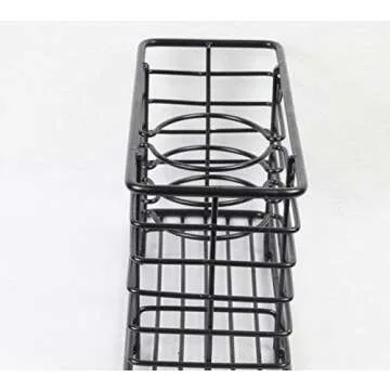 YCOCO Hair Dryer Holder - Wall Mount Metal Wire Organizer for Bathroom Hair Care Tools, Styling Tool Storage Basket for Dryers, Flat Irons, Curling Wands, Straighteners, Black