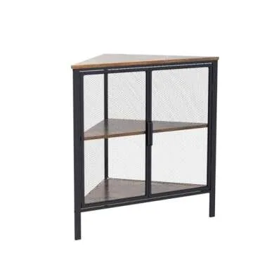 Stylish VECELO Corner Cabinet with Storage Solutions