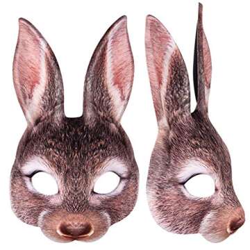 LOVEINUSA Easter Bunny Half Mask for Adults Party Fun