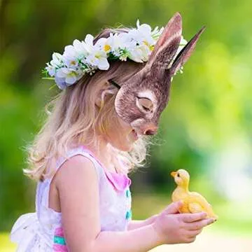 LOVEINUSA Easter Bunny Half Mask for Adults Party Fun