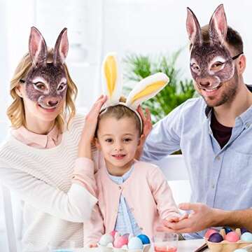 LOVEINUSA Easter Bunny Half Mask for Adults Party Fun