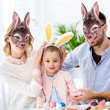LOVEINUSA Easter Bunny Half Mask for Adults Party Fun