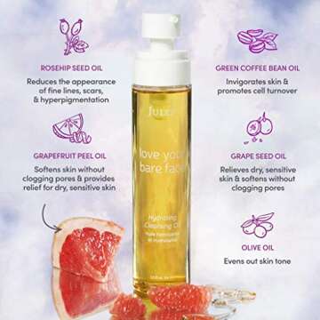 Julep Love Your Bare Face Age-Defying Cleansing Oil and Makeup Remover, Face Wash for Normal to Dry Sensitive Skin, 1.5 Fl Oz