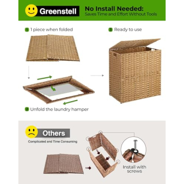 Greenstell 90L Foldable Laundry Hamper with Removable Liners