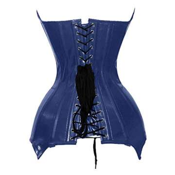 luvsecretlingerie Heavy Duty 26 Double Steel Boned Waist Training Genuine Leather Overbust Tight Shaper Corset #8718-B-LE