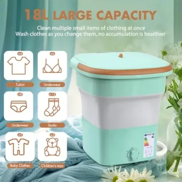 qagwotuv 18L Portable Washing Machine Compact Efficient Quiet
