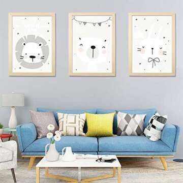 PONOSIR Wooden A4 Picture Frame Set of 3 for Wall Decor