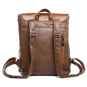 Kenox Vintage PU Leather Laptop Backpack Knapsack Rucksack Weekender Daypack Bag